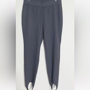 Chico's (Size1) Vintage Retro Charcoal Herringbone Stirrup Leggings